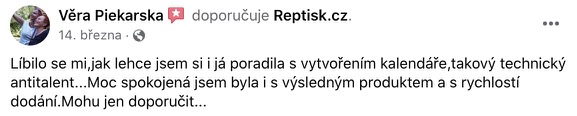 Reptisk.cz recenze na Facebooku