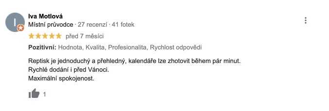 Reptisk.cz recenze na Google